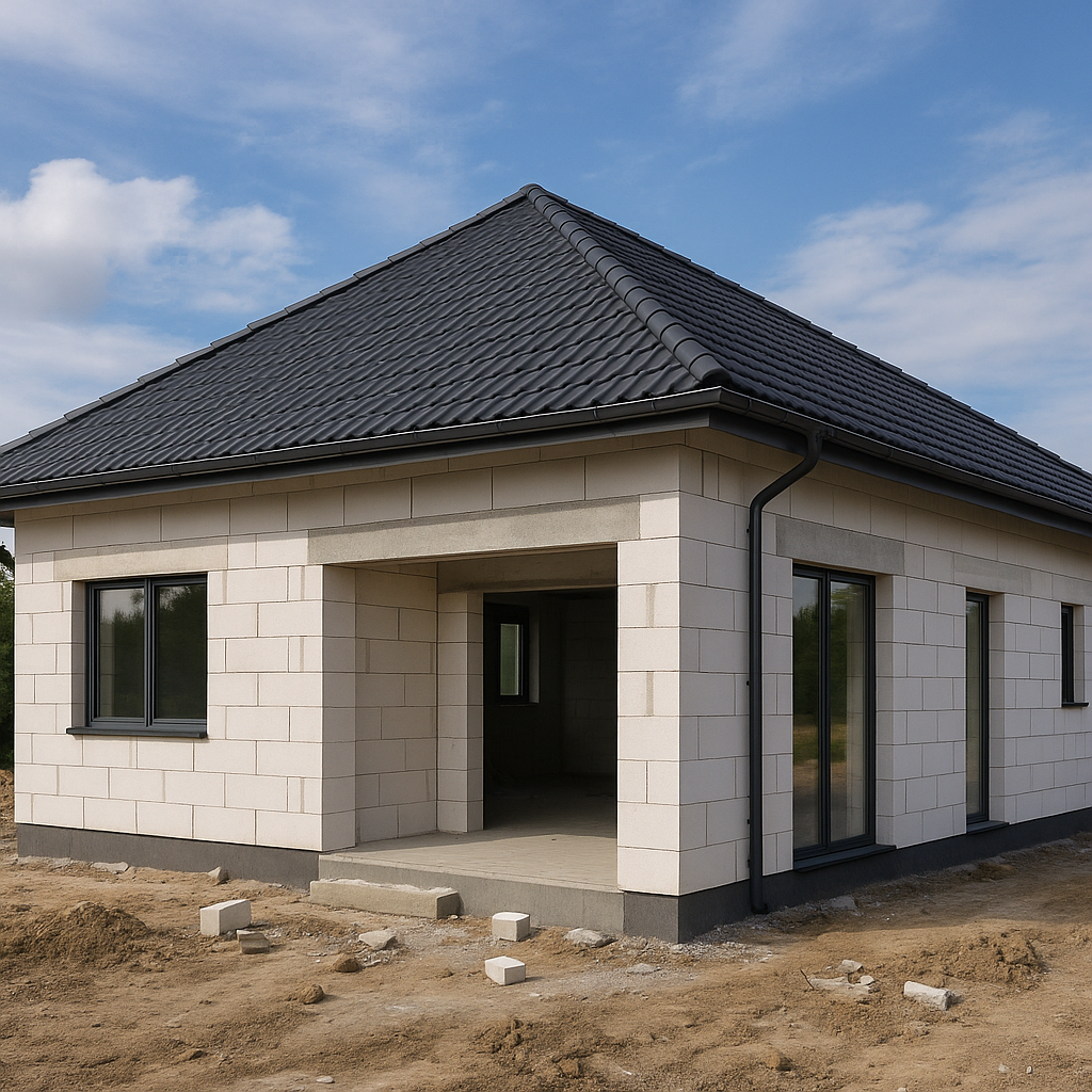 Modern, épülő családi ház Ytongból